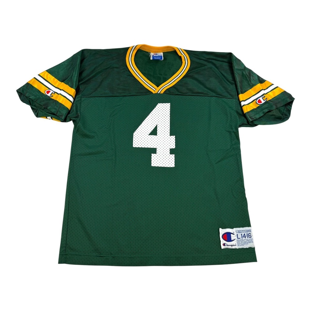 Vintage Green Bay Packers Jersey Youth Large Green NFL Football Brett Favre 90s